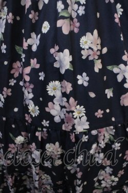 画像3: axes femme / 桜柄ティアードワンピース  紺 Y-25-04-20-122-AX-OP-SZ-ZI