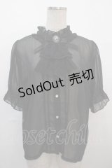 axes femme / カメオ×ジャボブローチ付ブラウス F 黒 Y-25-04-20-015-AX-BL-SZ-ZY
