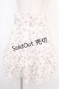 Ank Rouge / ローズレースティアードスカート M ピンク Y-25-04-20-124-CA-SK-SZ-ZY