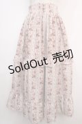 axes femme kawaii / ストライプローズ柄スカート M 生成り Y-25-04-20-126-AX-SK-SZ-ZI