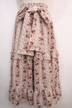 画像2: axes femme kawaii / ストライプローズ柄スカート M 生成り Y-25-04-20-126-AX-SK-SZ-ZI