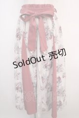 axes femme / ローズ柄切替ロングフレアスカート F ピンク Y-25-04-20-127-AX-SK-SZ-ZI