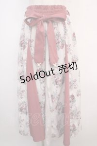 axes femme / ローズ柄切替ロングフレアスカート F ピンク Y-25-04-20-127-AX-SK-SZ-ZI