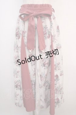 画像1: axes femme / ローズ柄切替ロングフレアスカート F ピンク Y-25-04-20-127-AX-SK-SZ-ZI