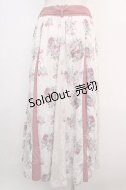 画像2: axes femme / ローズ柄切替ロングフレアスカート F ピンク Y-25-04-20-127-AX-SK-SZ-ZI