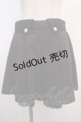 axes femme / パールボタンキュロット  黒 Y-25-04-20-128-AX-PA-SZ-ZI
