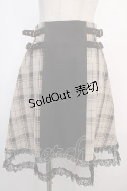 画像1: axes femme POETIQUE / ベルトデザインスカパン  黒×ベージュ Y-25-04-20-129-AX-PA-SZ-ZY