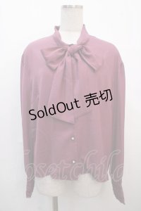 axes femme NOSTALGIE / ボウタイリボンブラウス F パープル Y-25-04-20-016-AX-BL-SZ-ZY