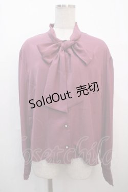 画像1: axes femme NOSTALGIE / ボウタイリボンブラウス F パープル Y-25-04-20-016-AX-BL-SZ-ZY