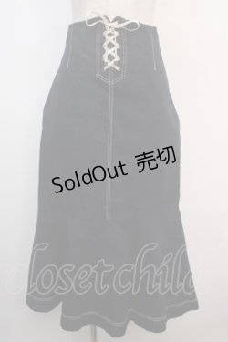 画像1: an another angelus / フロントレースアップロングマーメイドスカート F ネイビー Y-25-04-20-133-CA-SK-SZ-ZY