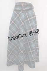 an another angelus / ダブルベルト付きチェックフレアースカート F グリーン Y-25-04-20-134-CA-SK-SZ-ZY