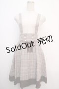 Amavel / チェックサス付きスカート M ブラウン Y-25-04-20-137-CA-SK-SZ-ZT126