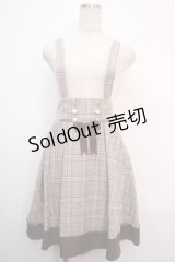 Amavel / チェックサス付きスカート M ブラウン Y-25-04-20-137-CA-SK-SZ-ZT126