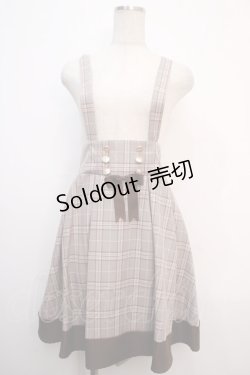 画像1: Amavel / チェックサス付きスカート M ブラウン Y-25-04-20-137-CA-SK-SZ-ZT126