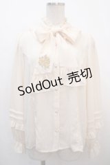 axes femme kawaii / クラシックローズ刺繍ブラウス  白 Y-25-04-20-017-AX-BL-SZ-ZY