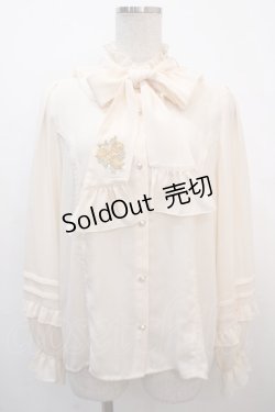 画像1: axes femme kawaii / クラシックローズ刺繍ブラウス  白 Y-25-04-20-017-AX-BL-SZ-ZY