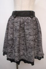 axes femme / トラベル柄スカート M グレー Y-25-04-20-142-AX-SK-SZ-ZI