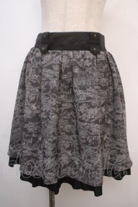 axes femme / トラベル柄スカート M グレー Y-25-04-20-142-AX-SK-SZ-ZT220