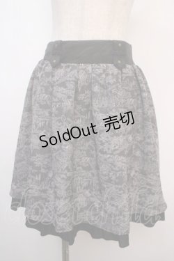 画像1: 【SALE】axes femme / トラベル柄スカート M グレー Y-25-04-20-142-AX-SK-SZ-ZT220