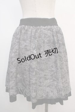 画像2: 【SALE】axes femme / トラベル柄スカート M グレー Y-25-04-20-142-AX-SK-SZ-ZT220