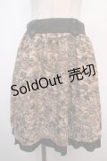 axes femme / トラベル柄スカート M ベージュ Y-25-04-20-143-AX-SK-SZ-ZI