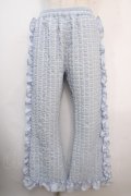Candy Stripper / POCOPOCO CHECK FRILL パンツ 2 サックス Y-25-04-20-146-PU-PA-SZ-ZY