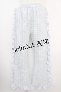 Candy Stripper / POCOPOCO CHECK FRILL パンツ 2 サックス Y-25-04-20-146-PU-PA-SZ-ZY