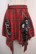 MAD / 変形チェックスカート  赤 Y-25-04-20-147-PU-SK-SZ-ZY