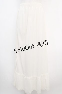 画像1: axes femme / 繊細レースミディ丈ペチスカート M 生成り Y-25-04-20-151-AX-SK-SZ-ZI