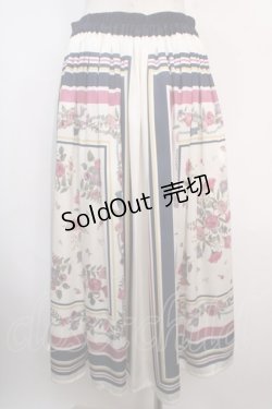 画像2: axes femme / スカーフ柄スカート M 生成り Y-25-04-20-152-AX-SK-SZ-ZY
