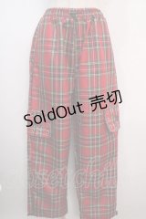 Diable Baiser / チェック柄ハトメ地雷系パンツ L 赤 Y-25-04-20-153-LO-PA-SZ-ZT322