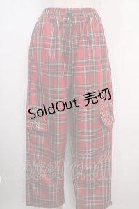 Diable Baiser / チェック柄ハトメ地雷系パンツ L 赤 Y-25-04-20-153-LO-PA-SZ-ZT322
