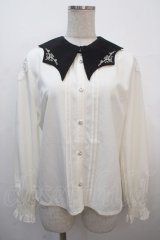 axes femme POETIQUE / リボン付きコウモリカラーブラウス M 生成り Y-25-04-20-025-AX-BL-SZ-ZY