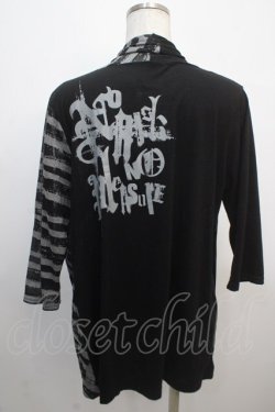 画像2: ALGONQUINS / ボーダー切替ボレロ  黒×グレー Y-25-04-20-031-AL-TO-SZ-ZY