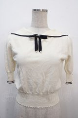 LODISPOT / セーラー衿サマーニットトップス  アイボリー Y-25-04-20-032-LO-TO-SZ-ZY