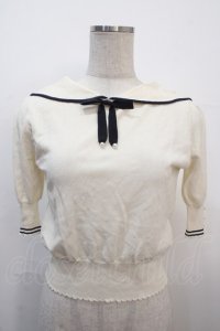 LODISPOT / セーラー衿サマーニットトップス  アイボリー Y-25-04-20-032-LO-TO-SZ-ZY