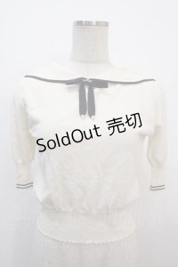 LODISPOT / セーラー衿サマーニットトップス  アイボリー Y-25-04-20-032-LO-TO-SZ-ZY