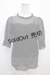 Amavel / 総レース五分袖トップス F 黒 Y-25-04-20-004-CA-TO-SZ-ZY