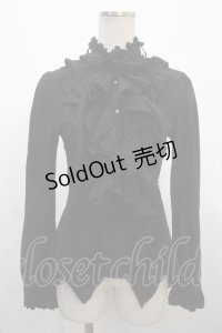 Rozen Kavalier / フリルロングブラウス  黒 Y-25-04-20-045-OO-BL-SZ-ZY