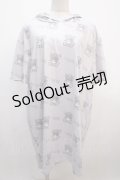 NieR Clothing / 総柄半袖パーカー  グレー Y-25-04-20-047-PU-TO-SZ-ZY