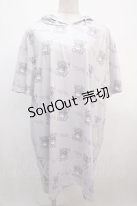 NieR Clothing / 総柄半袖パーカー  グレー Y-25-04-20-047-PU-TO-SZ-ZY