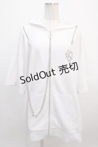 TRAVAS TOKYO / チェーン付きくま耳パーカー  白 Y-25-04-20-048-PU-TO-SZ-ZY