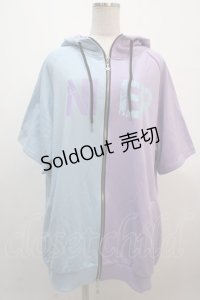 NieR Clothing / バイカラーパーカー  ラベンダー×サックス Y-25-04-20-049-PU-TO-SZ-ZY