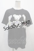 yaponskii / よだれベアTシャツ 2 ブラック Y-25-04-20-056-PU-TO-SZ-ZY