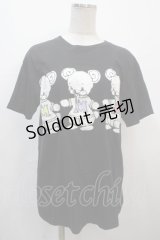 yaponskii / よだれベアTシャツ 2 ブラック Y-25-04-20-056-PU-TO-SZ-ZY