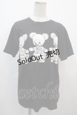画像1: yaponskii / よだれベアTシャツ 2 ブラック Y-25-04-20-056-PU-TO-SZ-ZY
