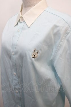 画像3: Franche Lippee / うさぎ刺繍シャツ L サックス Y-25-04-20-061-LO-BL-SZ-ZY