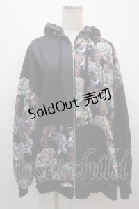 DXMOUVE / 臓器キリカエZIPパーカー  黒 Y-25-04-20-063-PU-TO-SZ-ZY