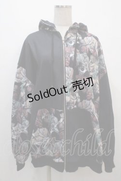 画像1: DXMOUVE / 臓器キリカエZIPパーカー  黒 Y-25-04-20-063-PU-TO-SZ-ZY
