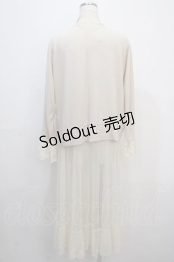画像2: axes femme / 袖刺繍レースボレロ+ジレ M 生成り Y-25-04-20-064-AX-TO-SZ-ZY